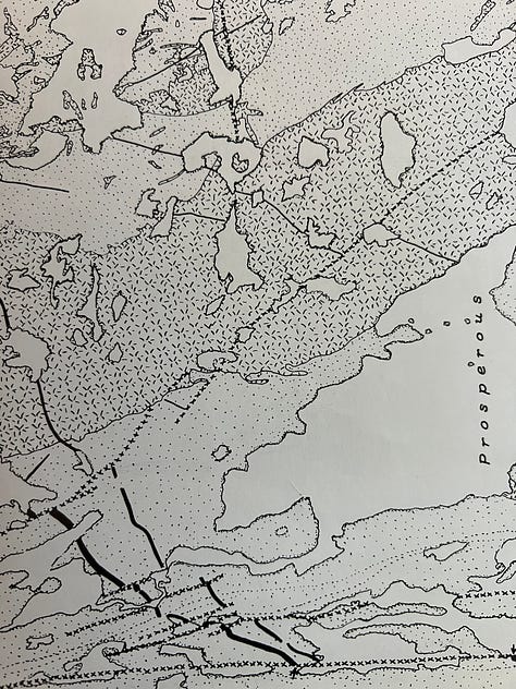 Three black and white geologic maps