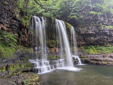 guided waterfall walk in the brecon beacons