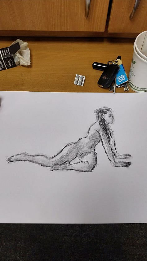 life drawings of nude female model