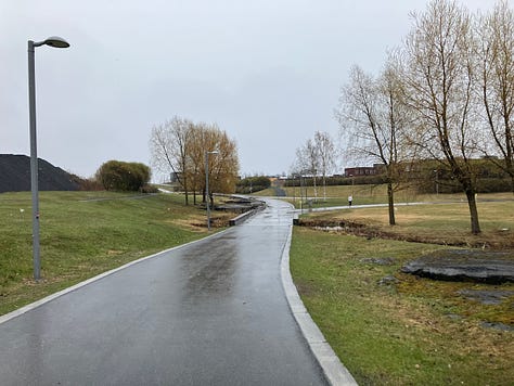 Wide tarmacced paths on the course