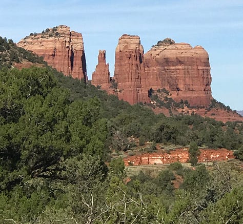 Sedona mesas, Holy Cross Chape, canyons and Buddhist sanctuary