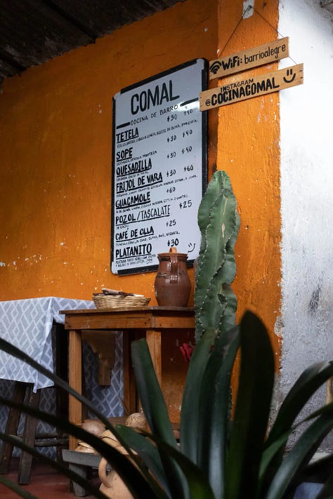 Scenes from Comal restaurant in San Cristóbal