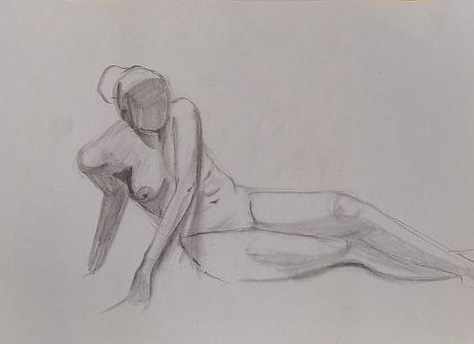 life drawings of a nude female model in cardiff