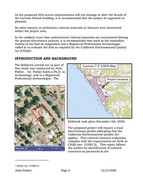 Dr. Parker's Cultural Resource Evaluation of LASC