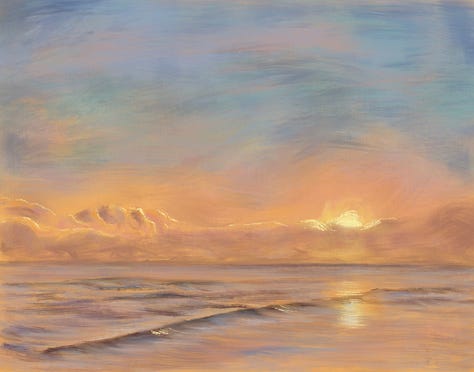 iPad paintings of seascapes in Hornsea, East Yorkshire