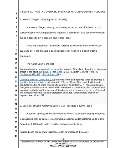 Filed by Mr. Nolan's Attorney Liz Camaur