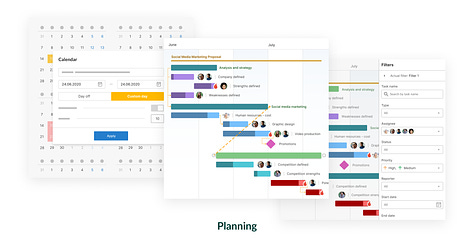 GanttPro screenshot demonstrating features for streamlined project planning, including task scheduling, resource allocation, and progress tracking.