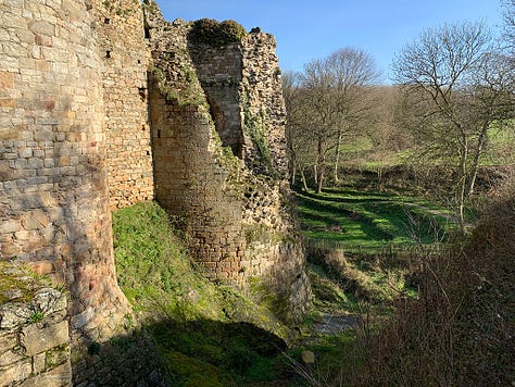 Outside the Guildo castle ruins