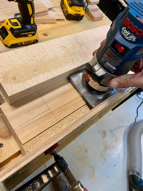 A jig made (relatively) easy work out of cutting mortises and shallow grooves into my bench legs.