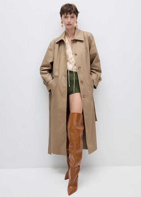 beige mac coat or trench coat options. 