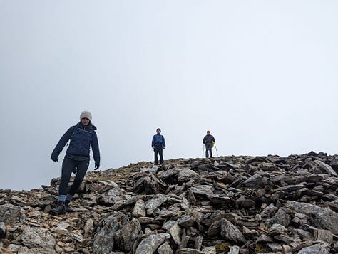 walking up Snowdon and Snowdon summit. 