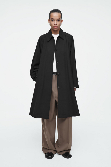 black or green mac coat/mac coat inspired options. 