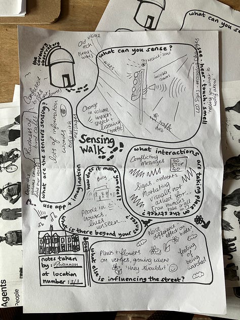 Sensing walk observation sheets  completed by participants during the sensing walk in the Holyhead Road