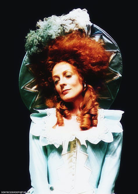 Emma Woodhouse (Jane Austen's "Emma"), Flora Post (Stella Gibbons's "Cold Comfort Farm"), and Dame Maggie Smith as Rosalind (Shakespeare's "As You Like It")