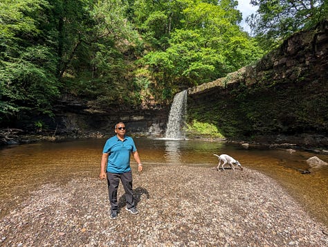 guided walk waterfalls brecon wales 