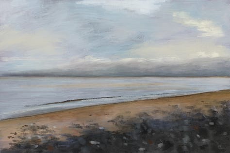 iPad paintings of seascapes in Hornsea, East Yorkshire