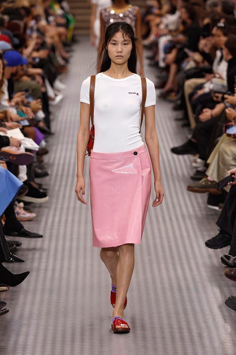 Hope dark denim stripe skirt SS25