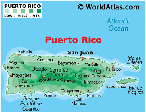 Puerto Rico Area Map