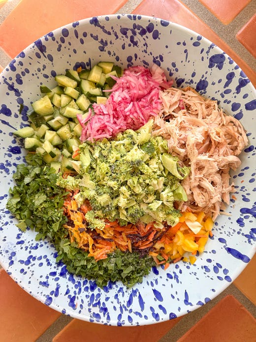 rainbow chicken chop - by Caroline Chambers