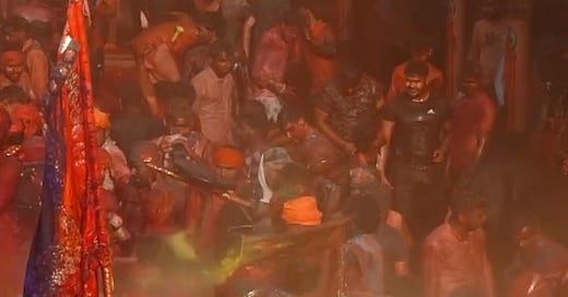 holi festival at mathura