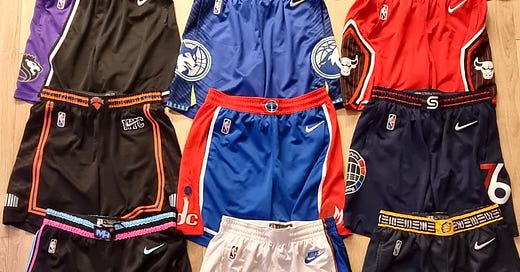 Nba shorts team name on front top
