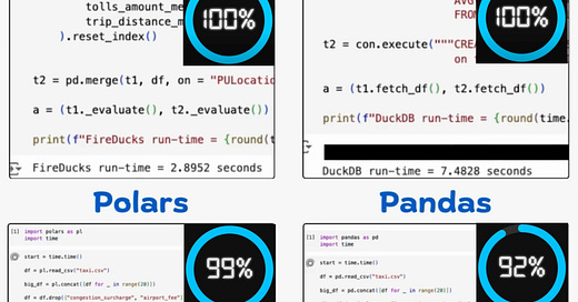 FireDucks vs. Pandas vs. DuckDB vs. Polars - by Avi Chawla