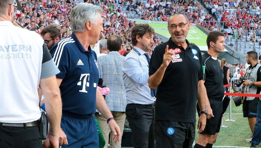 Ancelotti gives advice to Sarri on how to deal with Abramovic's texts!
