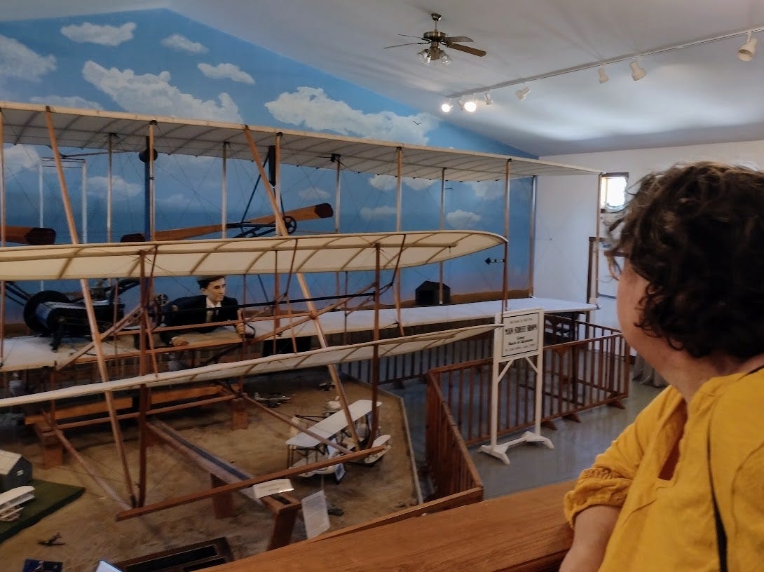 Annette with Wright Flyer replica