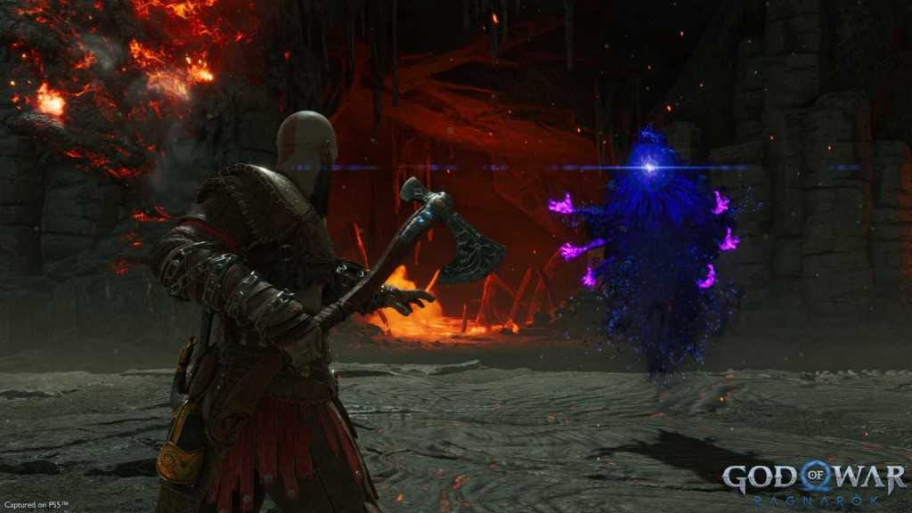 Kratos battling in Muspelheim