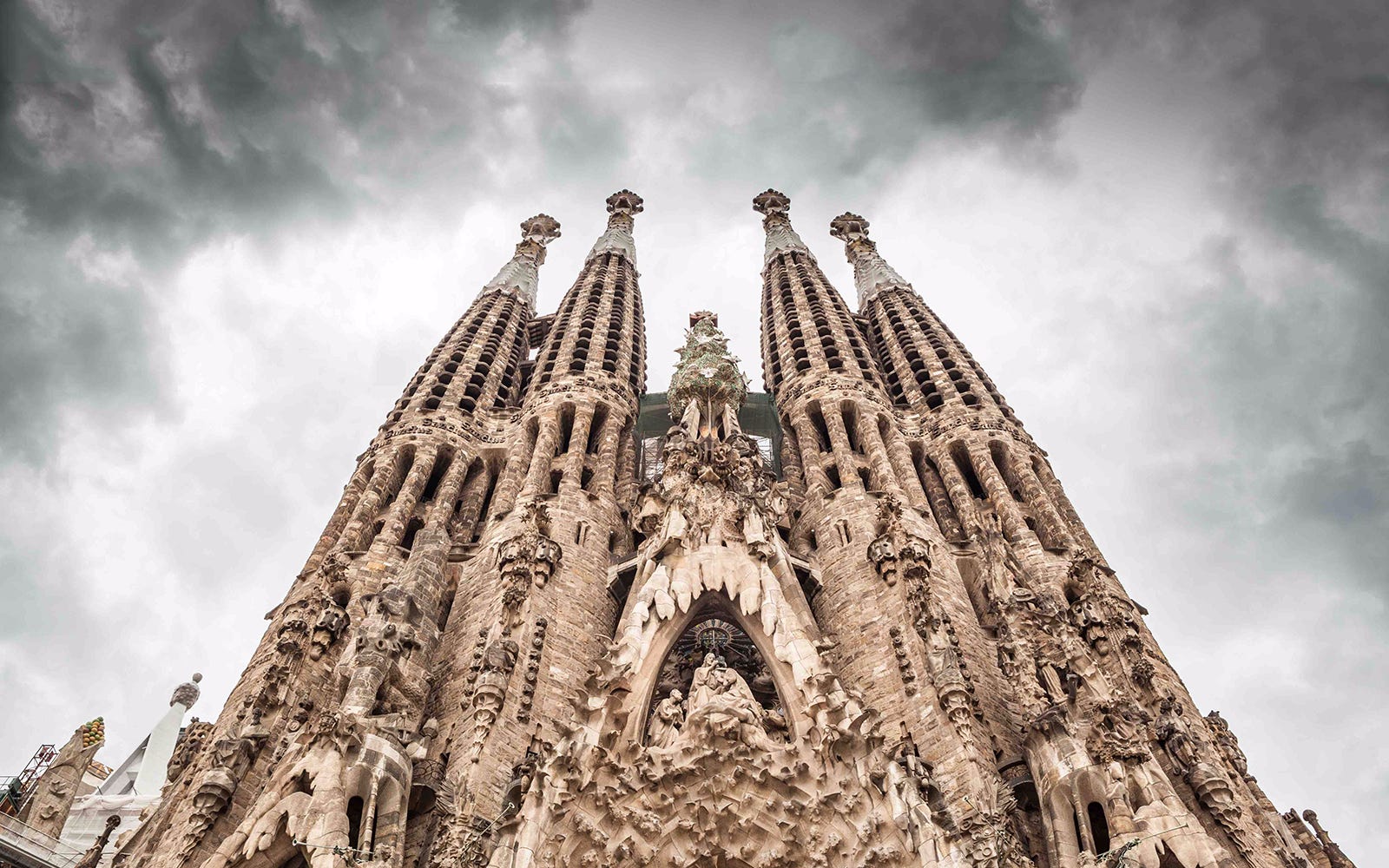 The Sagrada Familia, an intricate totally unique basilica designed entirely by one or two lunatics