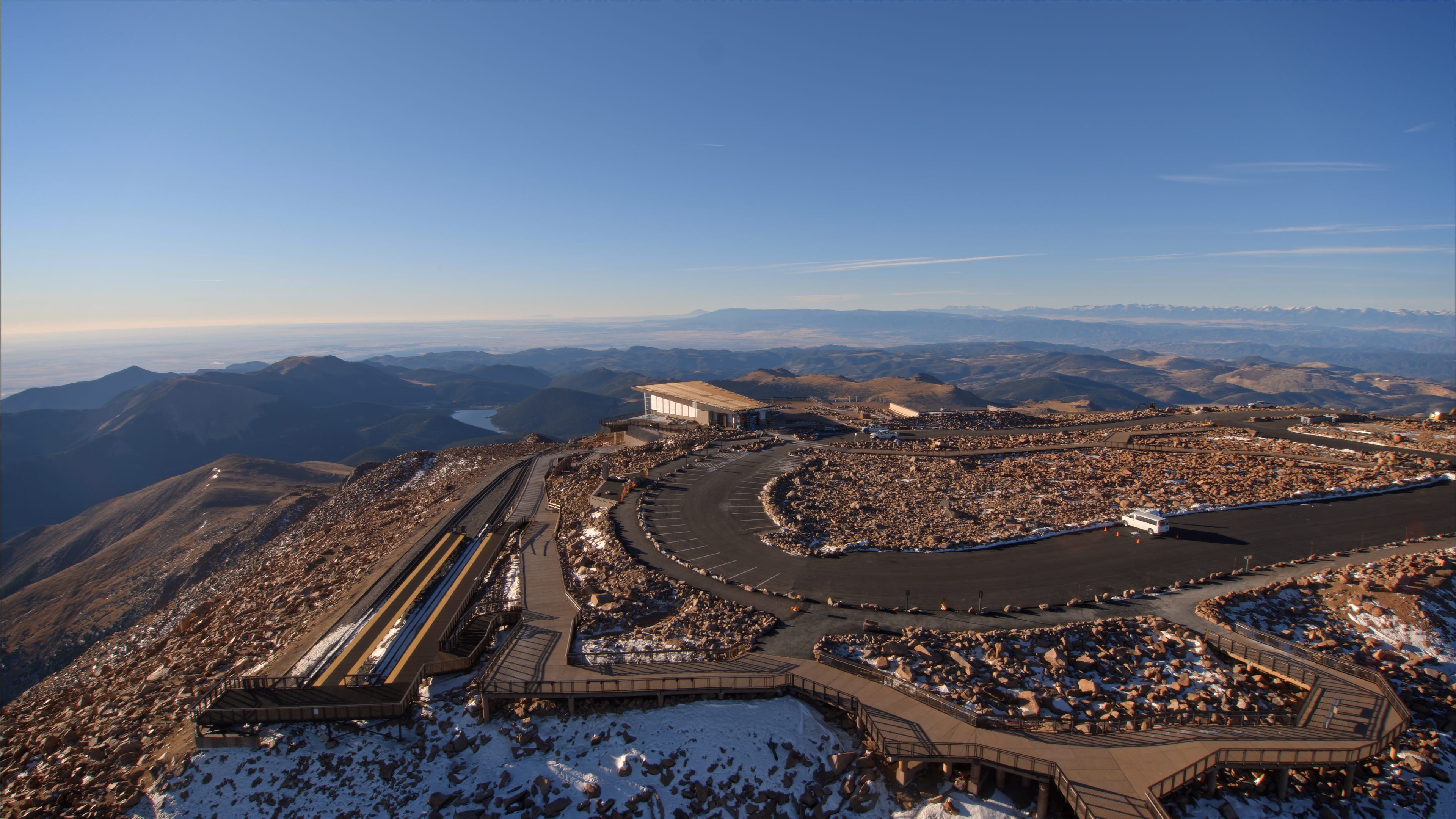 the view from above the Pikes Peak visitor center