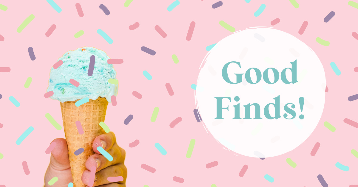 ice cream cone, sprinkles, good finds!