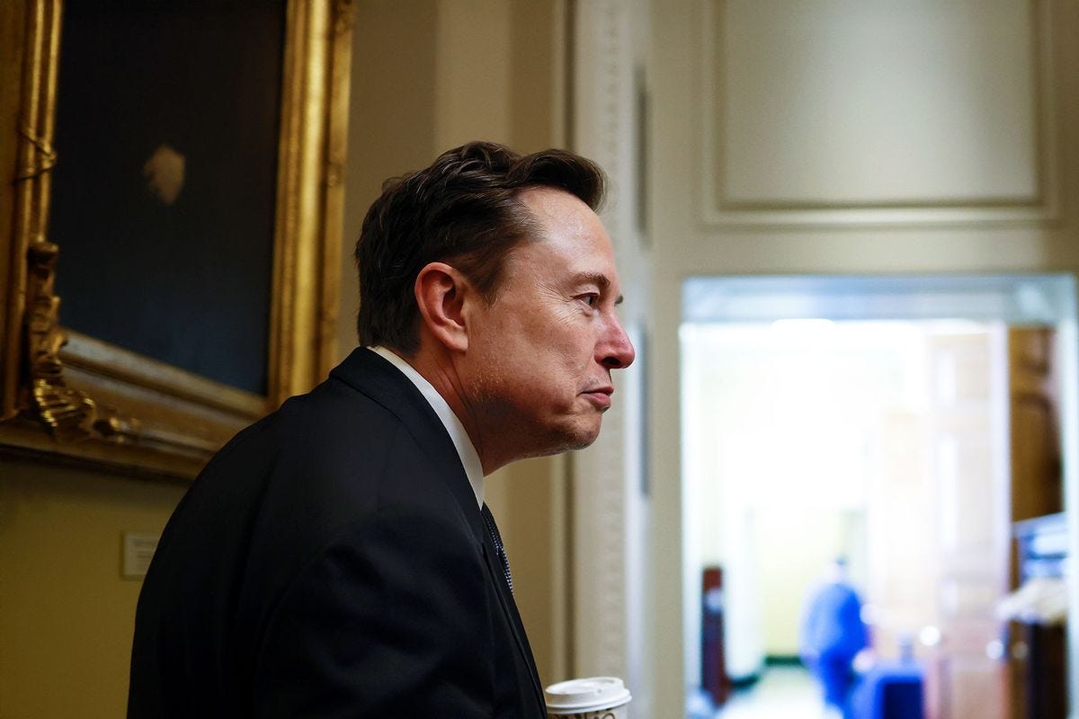 Tesla CEO Elon Musk, Co-Chair of the newly announced Department of Government Efficiency (DOGE), arrives on Capitol Hill on December 05, 2024 in Washington, DC. (Anna Moneymaker/Getty Images)