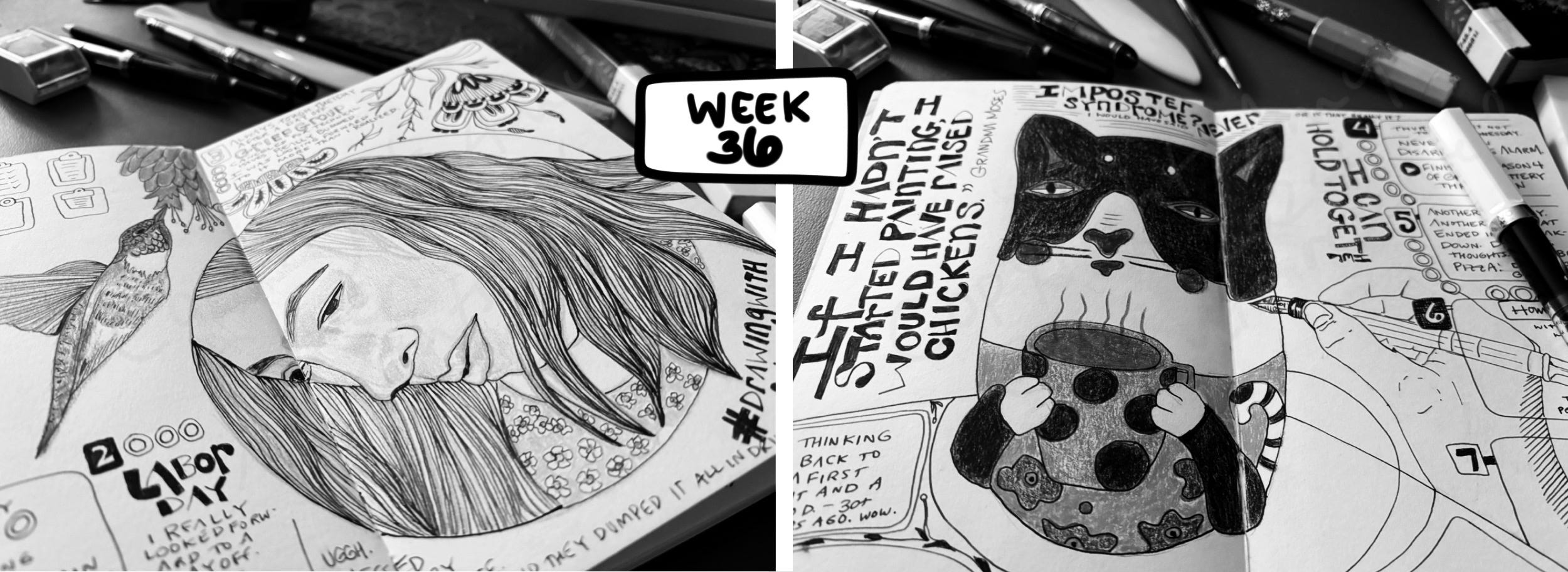 Illustrated journal pages from week 36 of 2024