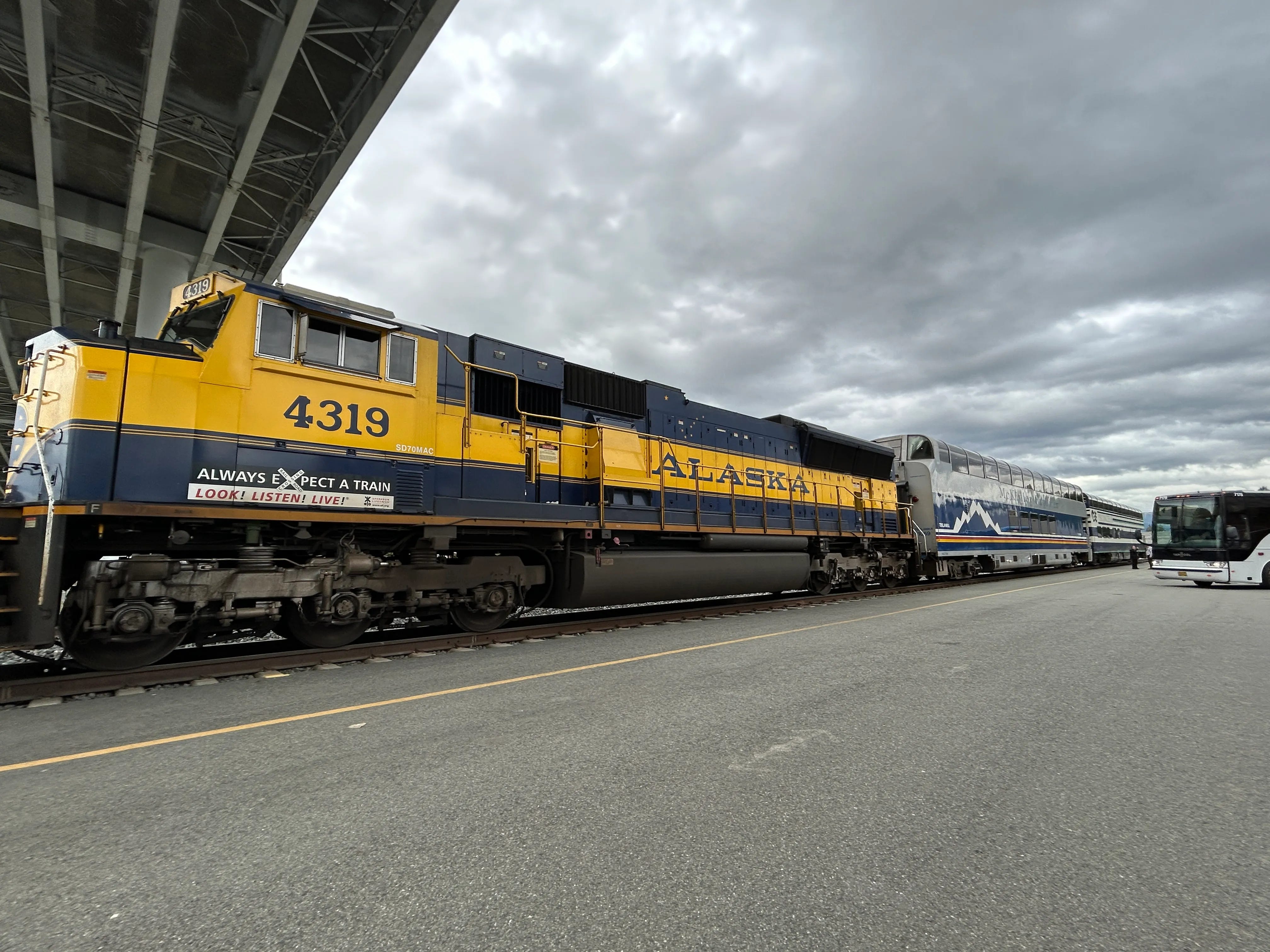 Photo of the train we rode in Alaska.