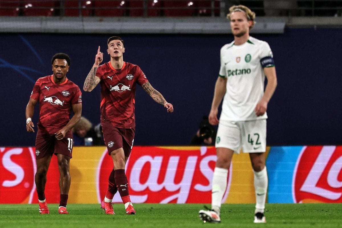 2-1. El Leipzig mete en problemas al Sporting | Qué Pasa