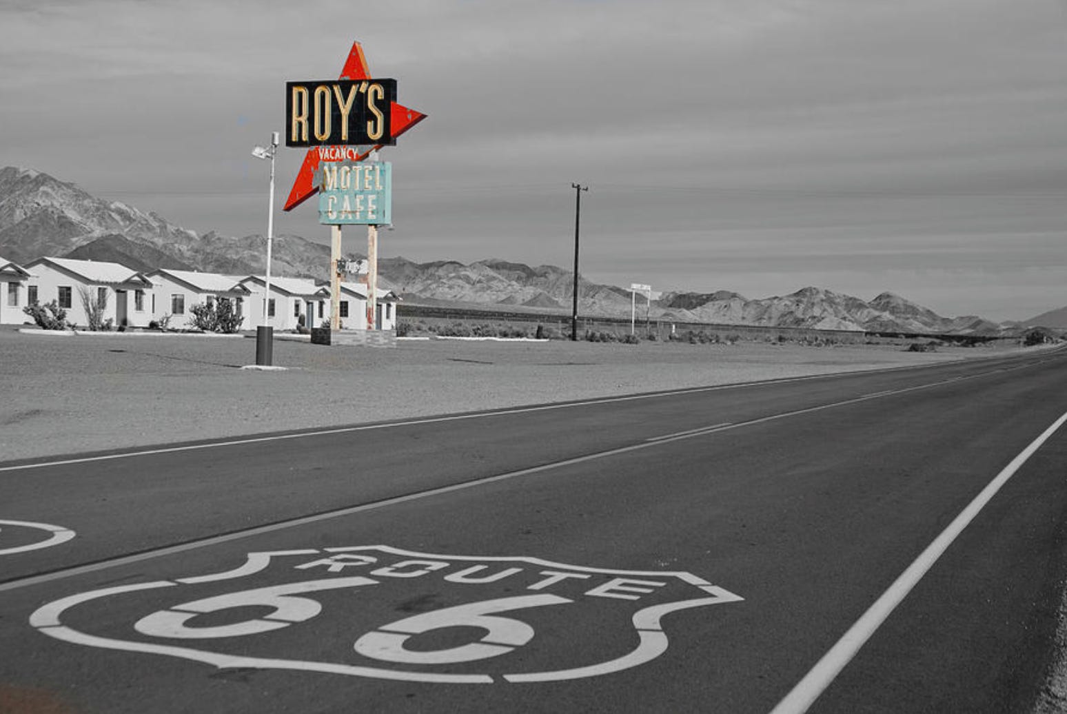 Roy’s Route 66 motel sign in Amboy, California Roy’s Route 66 motel sign in Amboy, California