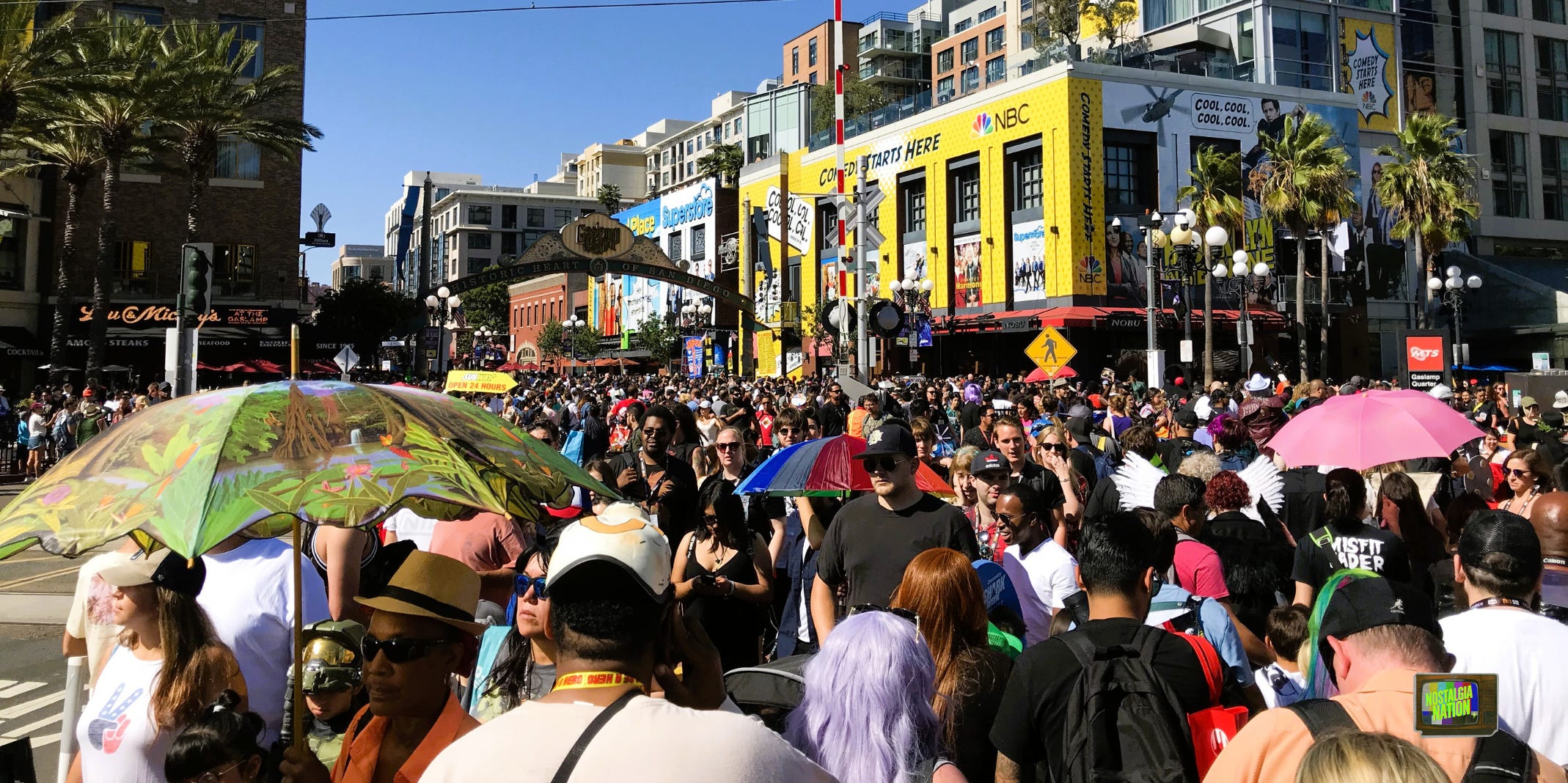 Crowd in San Diego Gaslamp Quarter 2019 for San Diego Comic Con, photo by John Toma