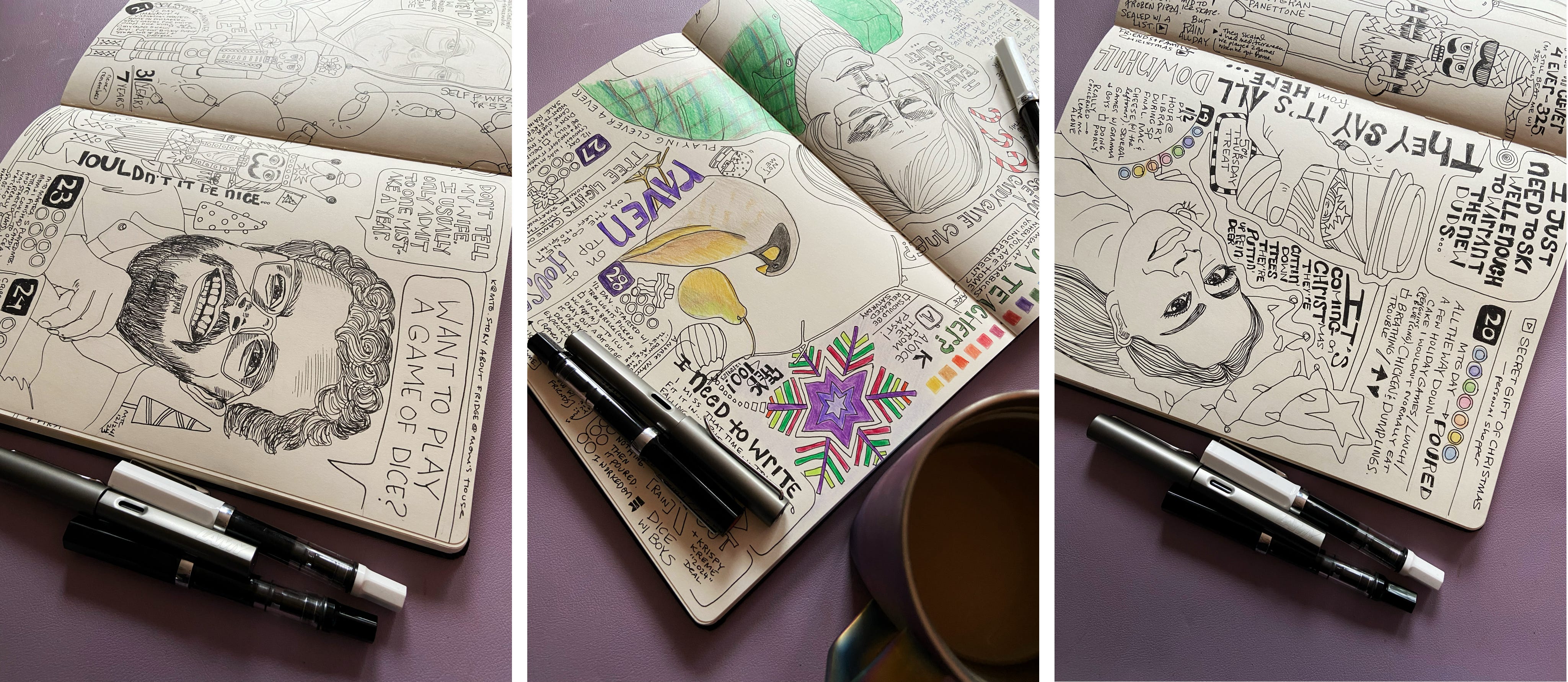 Final pages of the year as I finish up my illustrated journal for 2023.