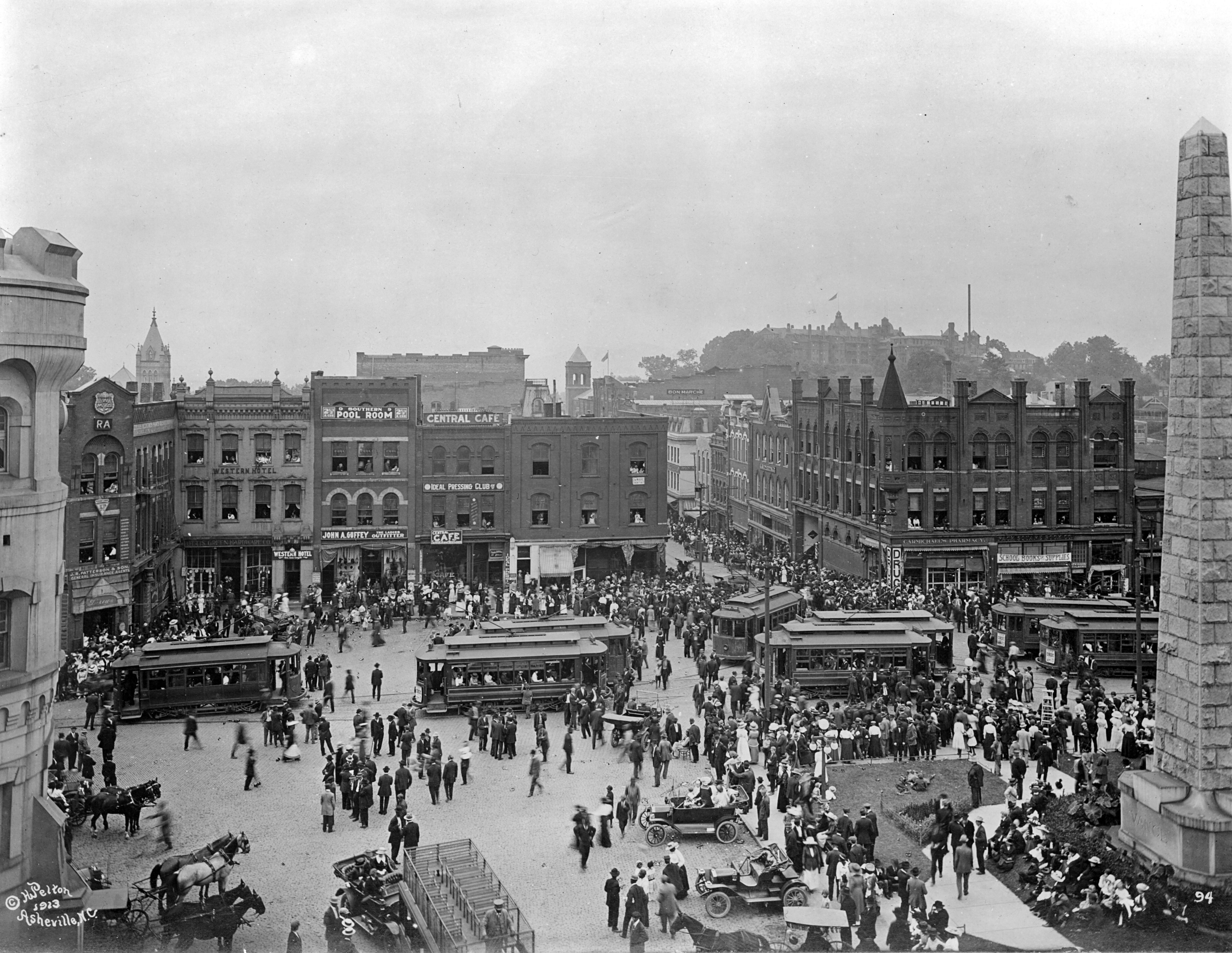 pack square, asheville, 1915