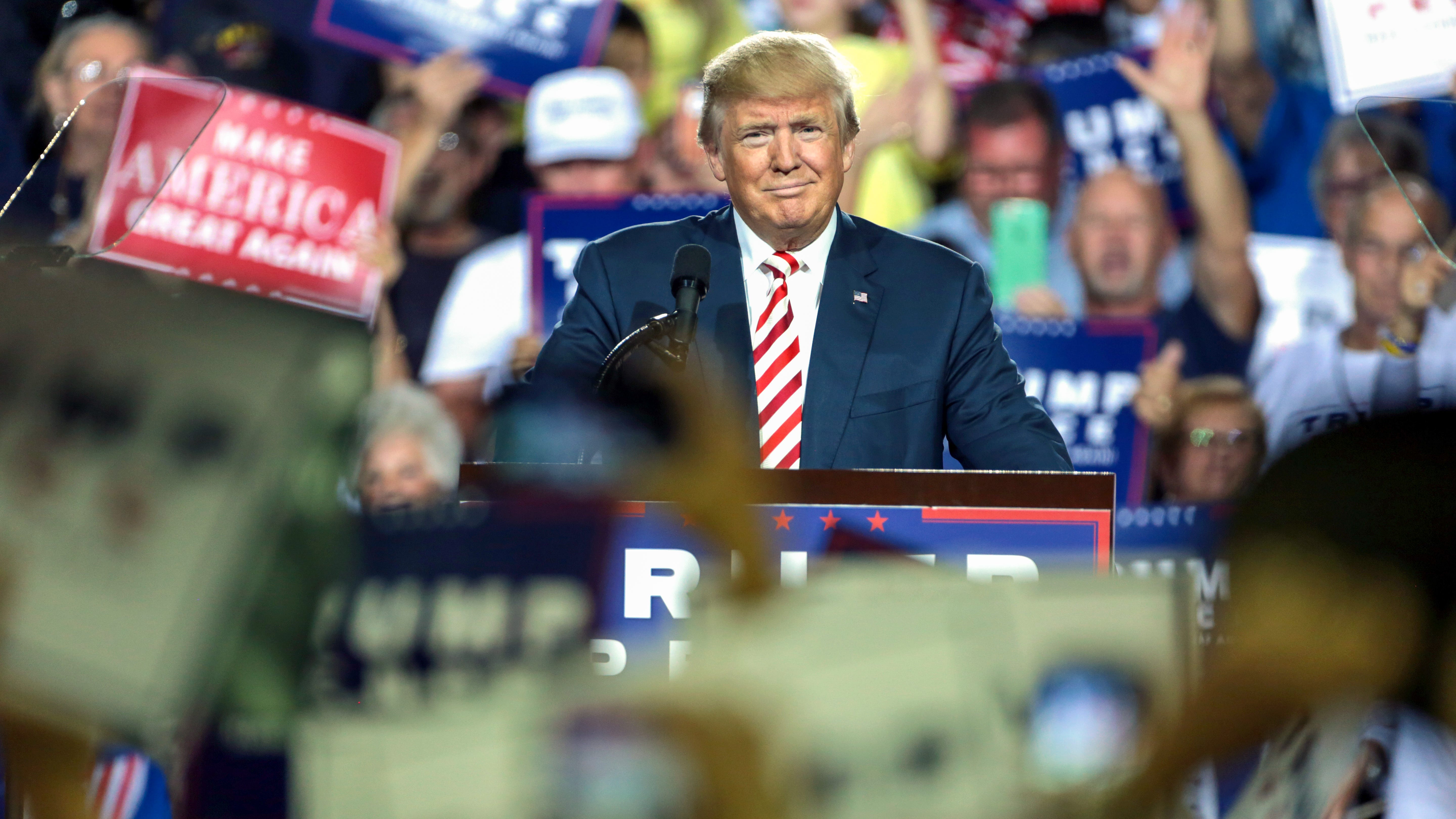 Former President Donald Trump speaking at a rally. Photo credit: Gage Skidmore