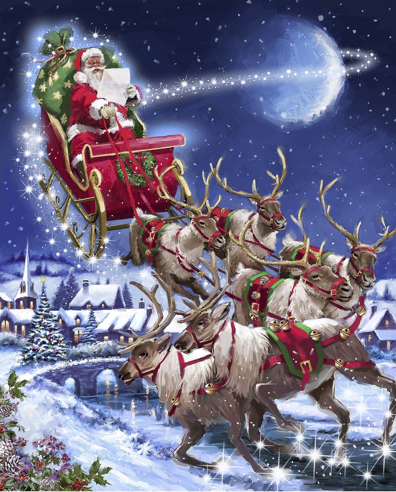 Santa's Sleigh 6180 36 Panel