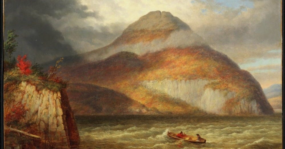 “Owl's Head and Skinner's Cove, Lake Memphremagog” by Cornelius Krieghoff. 1859.