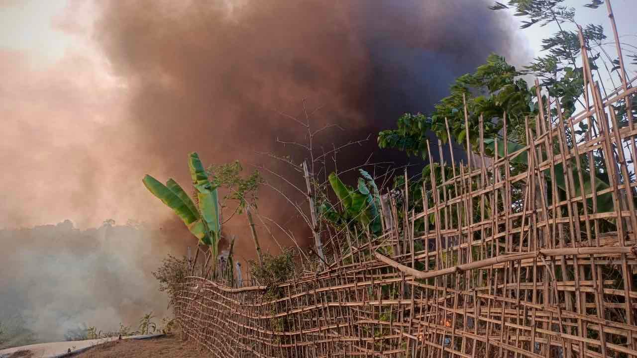 Fire in the Rohingya encampment in No Man’s Land. 18 January 2023 