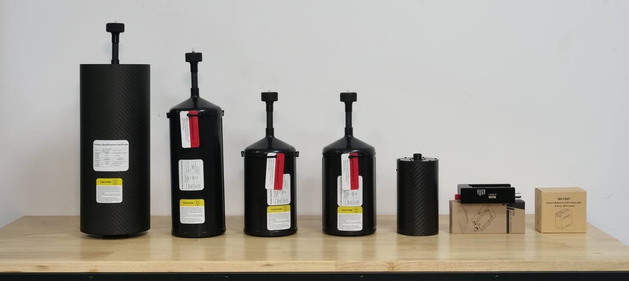 Fiber optic spools of various sizes