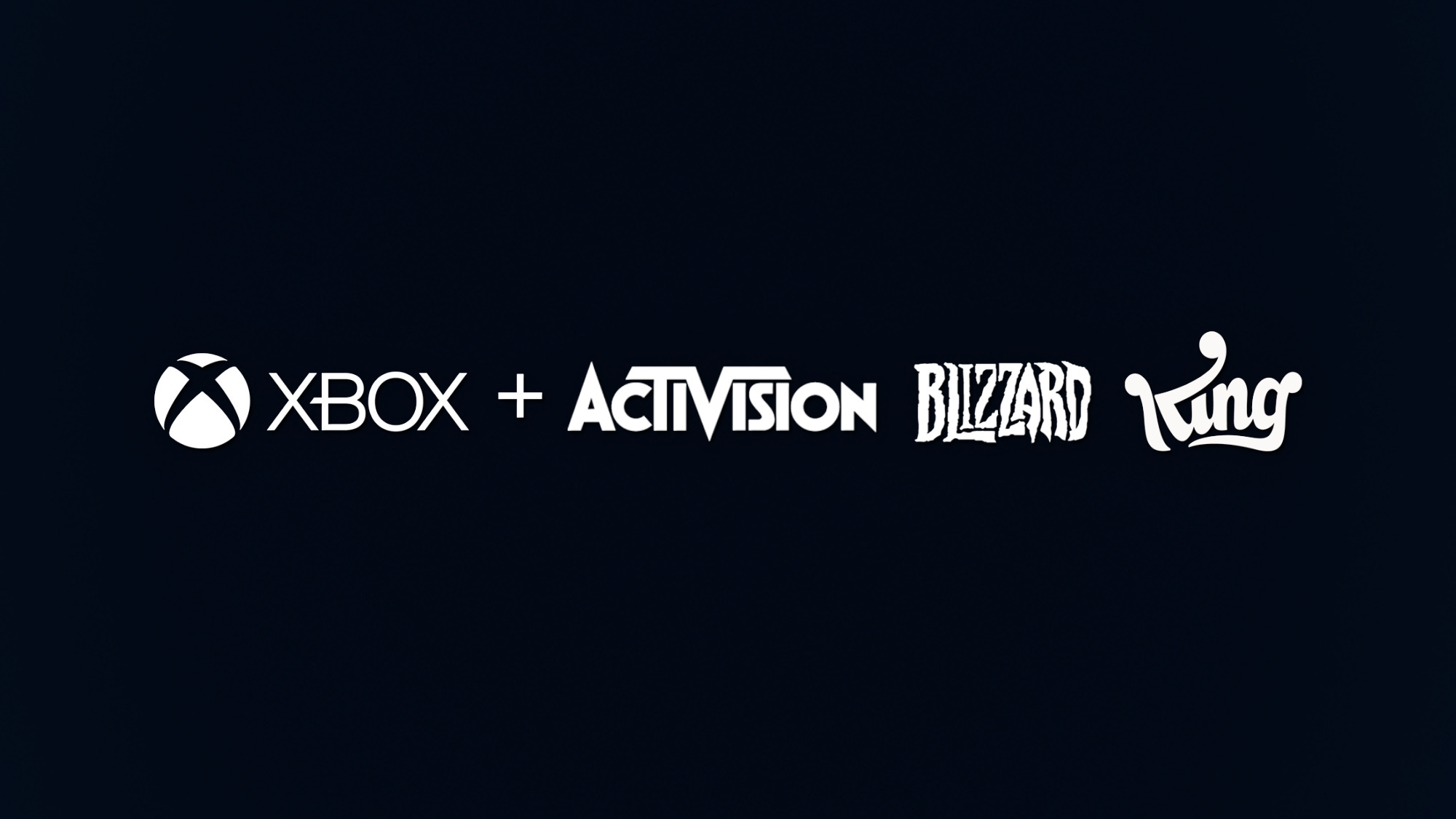 Logos of Xbox plus Activision, Blizzard, and King