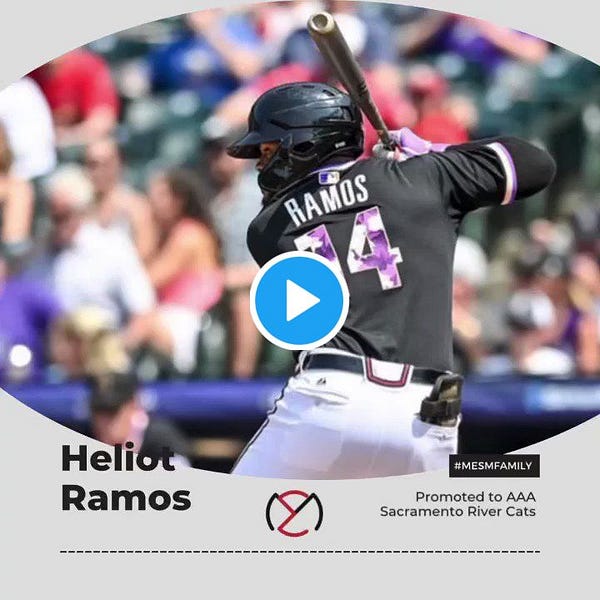 Heliot Ramos (38) of the Sacramento River Cats at bat against the