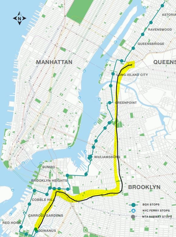 G Train Stops Map Bqnext: Taking Brt Seriously In Nyc - By Sam Sklar