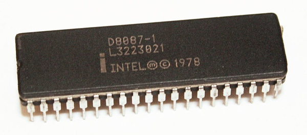 The Intel 8087 chip is a 40-pin integrated circuit.