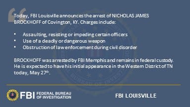 Statement announcing the arrest of Nicholas James Brockhoff in connection with the violence at the U.S. Capitol on January 6th.